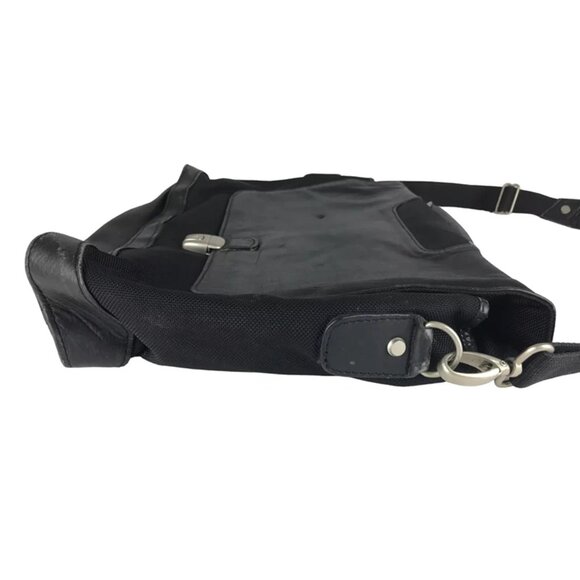 Samsonite Unisex Black Leather Pockets Dividers Detachable‎ Strap Laptop Bag - Picture 3 of 11